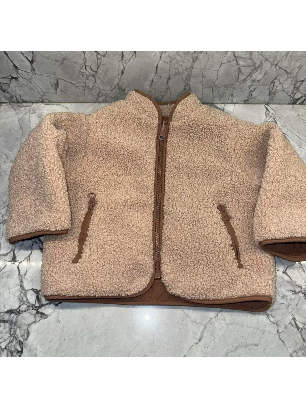 Quincy Mae Baby Girls 12-18 Months Reversible Sherpa Jacket